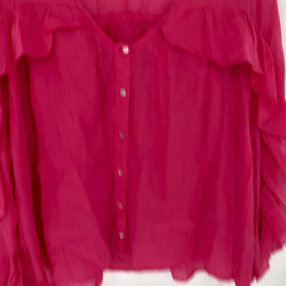 Zara Princess-like V-Neck Button Down Blouse - Picture 6 of 10